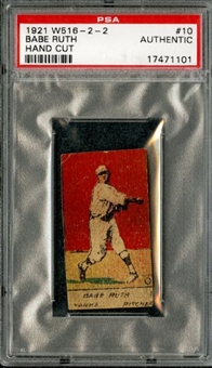 1921 W516-2-2 Babe Ruth Hand Cut PSA Authentic